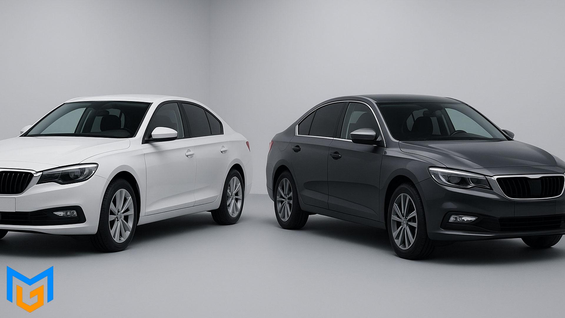 مقایسه رفتار شیشه سولار روی بدنه روشن و تیره با نور یکسان